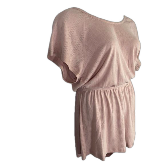 City Chic Pink Cotton Greta Playsuit scoop Neck Keyhole Back Romper SKU0500 - Picture 4 of 10